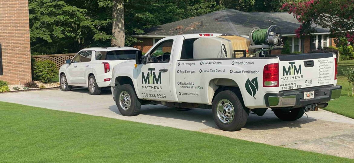 Matthews Turf Management company truck Augusta GA-min